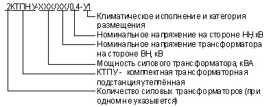 Условные обозначения КТПНУ